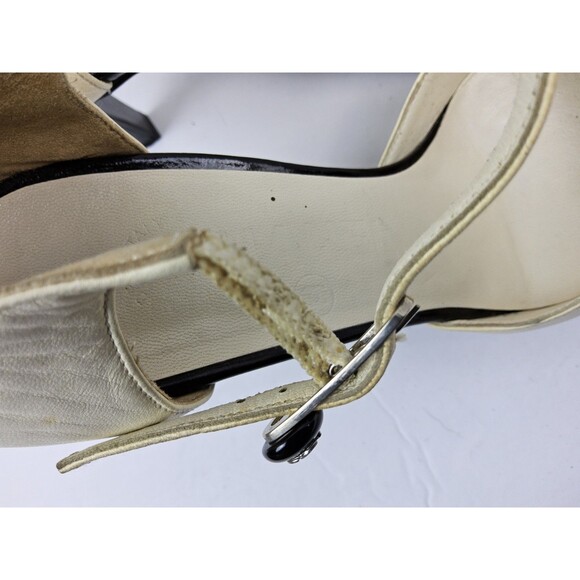 Chanel Two Tone Cap Toe Ankle Strap Heels Size 36 C, US 6C - Picture 9 of 10